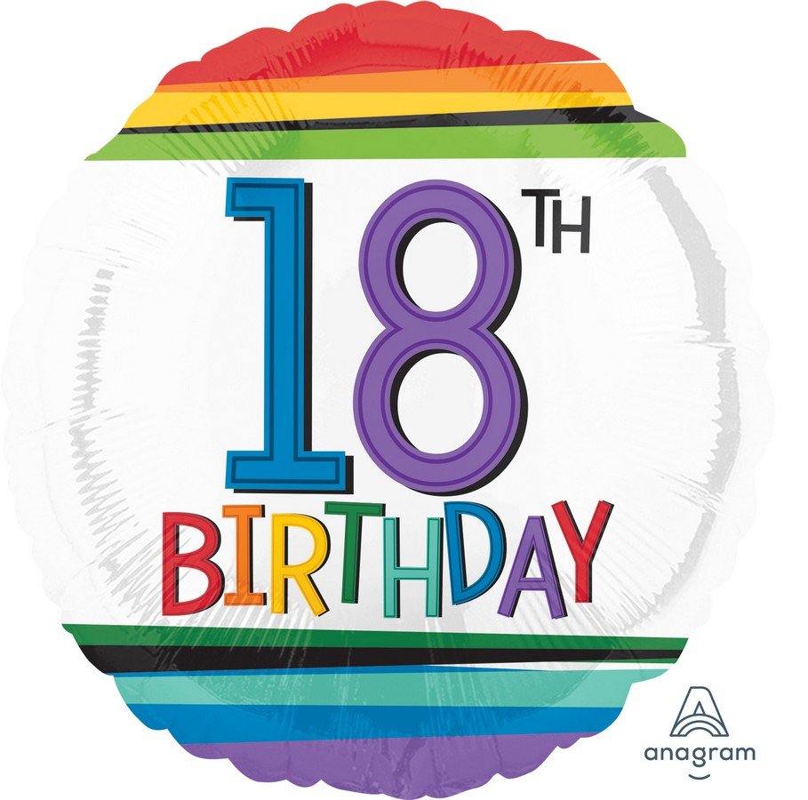 45cm Standard HX Rainbow Birthday 18