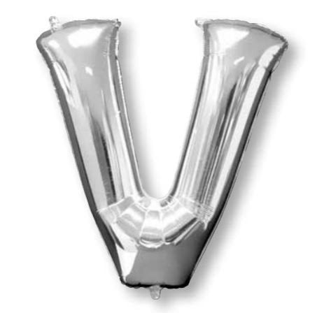 SuperShape Letter V Silver