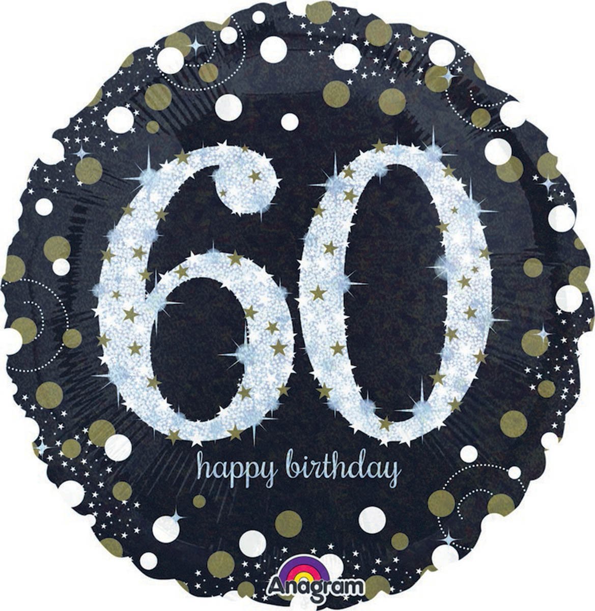 45cm Standard Holographic Sparkling Birthday 60