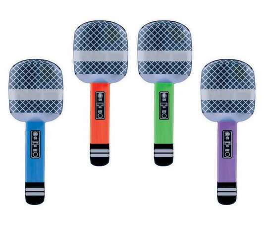 Inflatable Microphones Assorted Colours