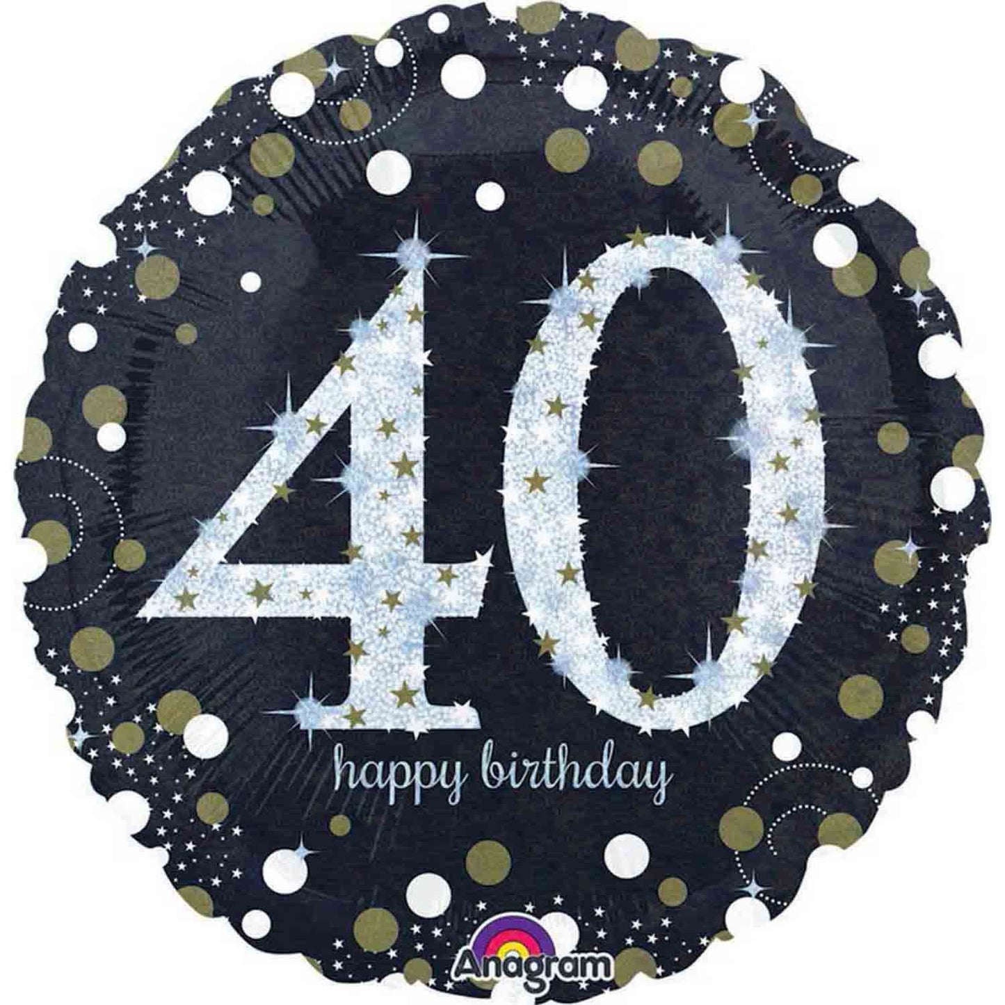 45cm Standard Holographic Sparkling Birthday 40