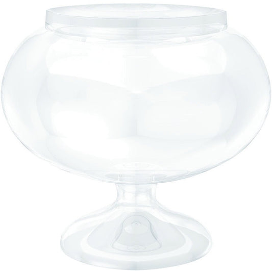 Short Round Pedestal Jar Clear - Plastic
