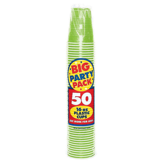 Big Party Pack 473ml Plastic Cups Kiwi