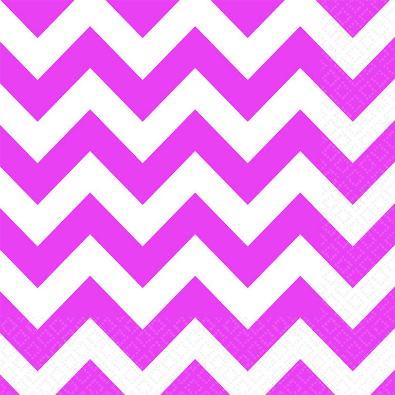 Chevron Lunch Napkins Bright Pink