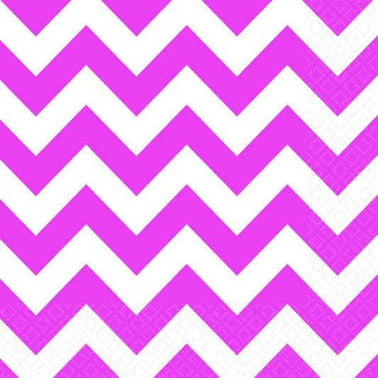 Chevron Lunch Napkins Bright Pink