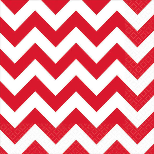Chevron Lunch Napkins Apple Red