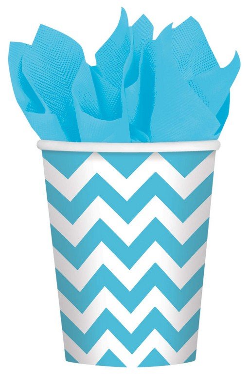 Chevron 266ml Cups Caribbean Blue