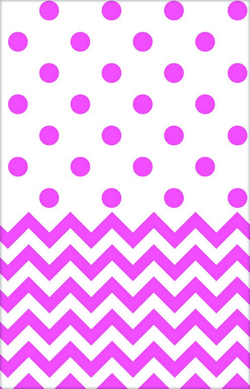 Chevron Plastic Tablecover Bright Pink