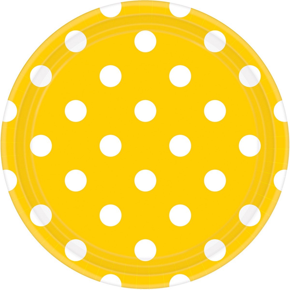 Dots 17cm Round Paper Plates Yellow Sunshine