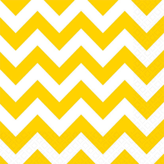 Chevron Lunch Napkins Yellow Sunshine