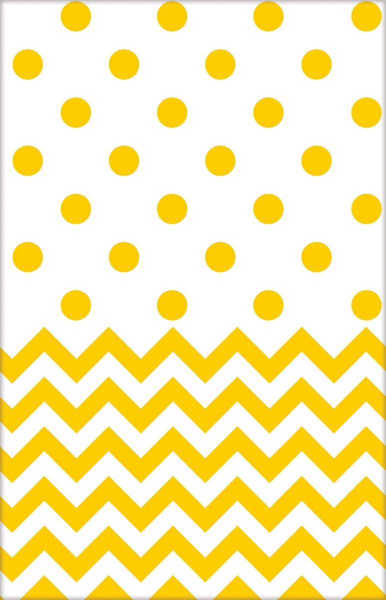 Chevron Plastic Tablecover Yellow Sunshine