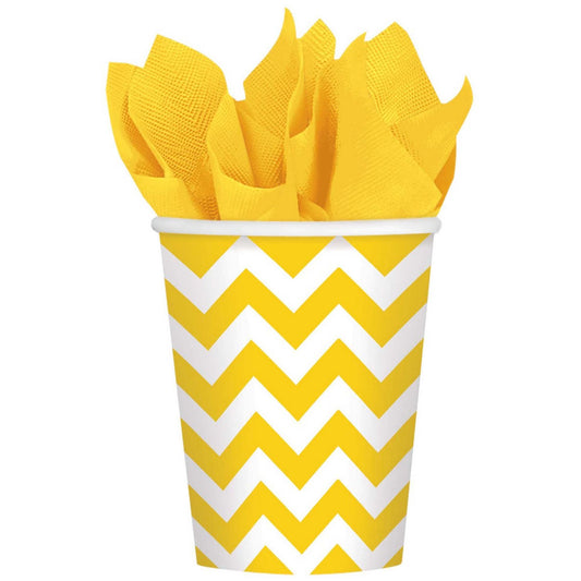Chevron 266ml Cups Yellow Sunshine