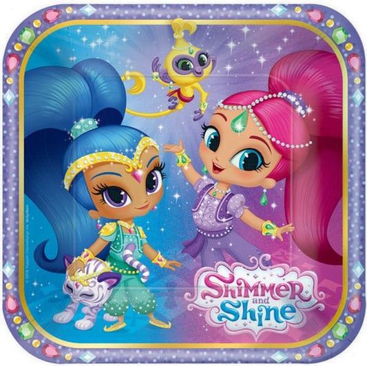 Shimmer and Shine 17cm Square Paper Plates