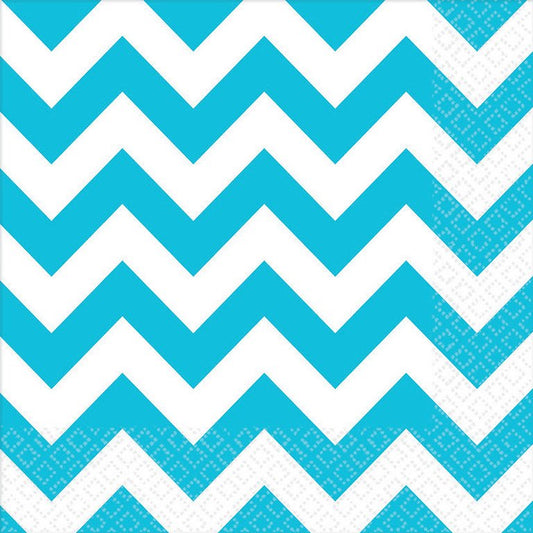 Chevron Lunch Napkins Caribbean Blue
