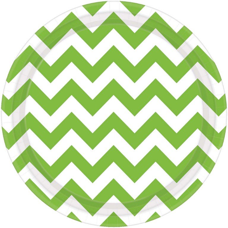 Chevron 23cm Round Plates Kiwi