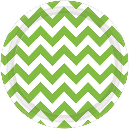 Chevron 23cm Round Plates Kiwi