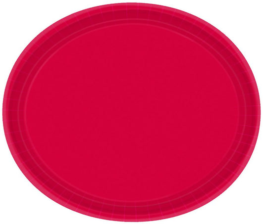 Paper Plates Oval 30cm Apple Red
