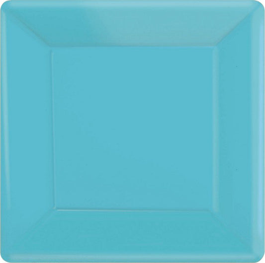 Paper Plates 26cm Square 20CT - Caribbean Blue