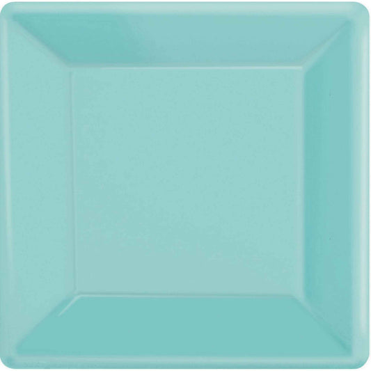 Paper Plates 26cm Square 20CT - Robin's Egg Blue
