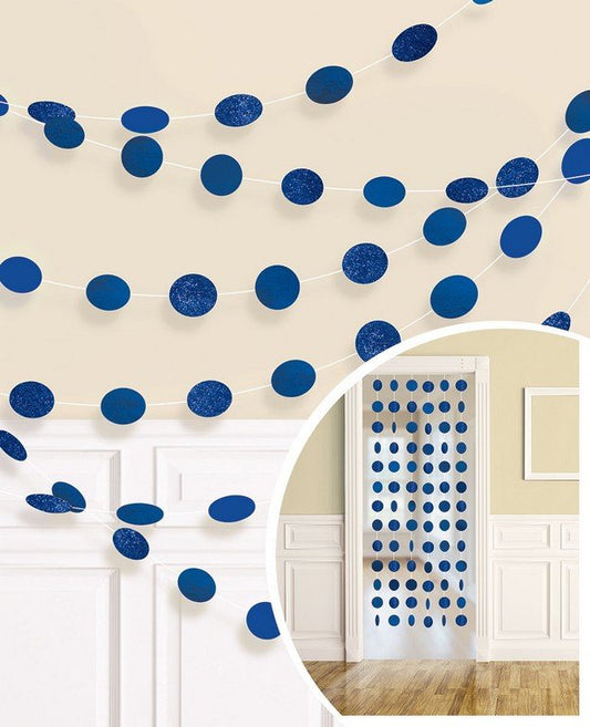 String Decorations Glitter Round  Bright Royal Blue