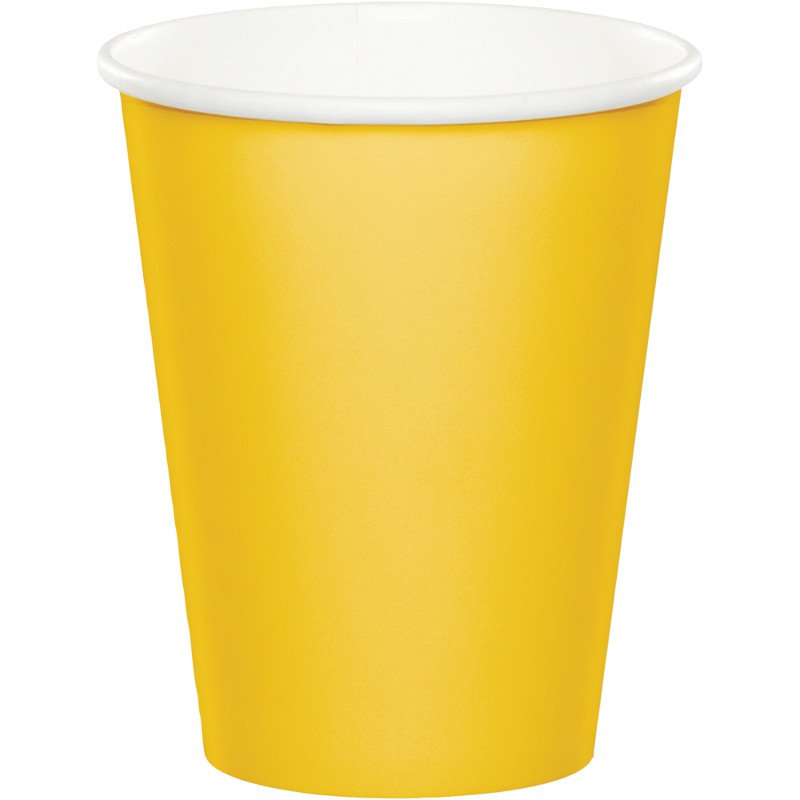 School Bus Yellow Cups Paper 266ml