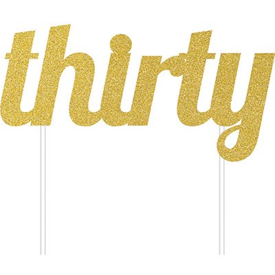 Cake Topper thirty Gold Glittered