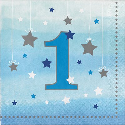 One Little Star Boy Lunch Napkins 1st Birthday