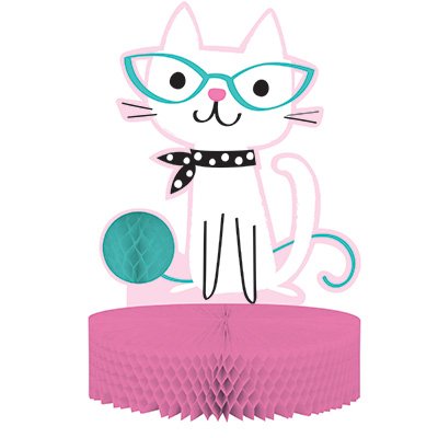 Purrfect Party Centrepiece Honeycomb 30cm x 23cm