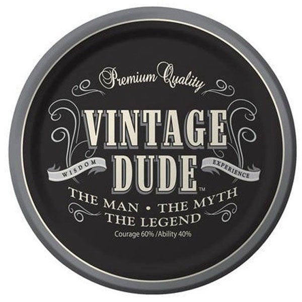 Vintage Dude Dinner Plates Paper 22cm