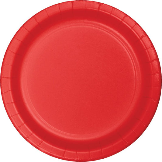 Classic Red Dinner Plates Paper 23cm