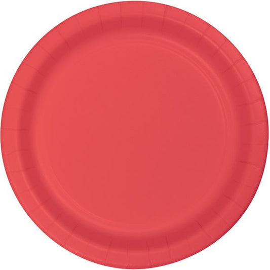Coral Dinner Plates Paper 23cm