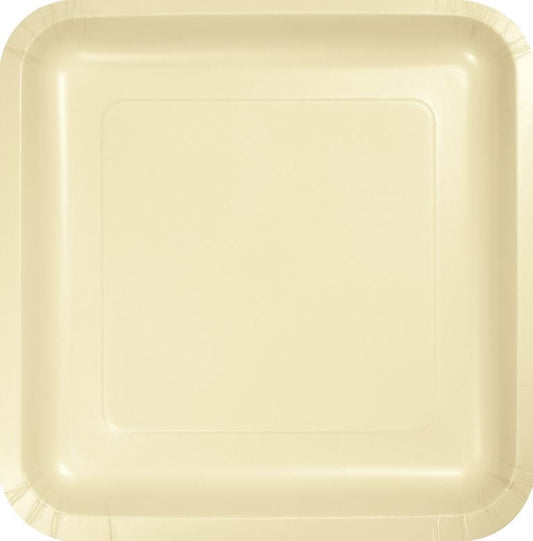 Ivory Square Dinner Plates Paper 23cm