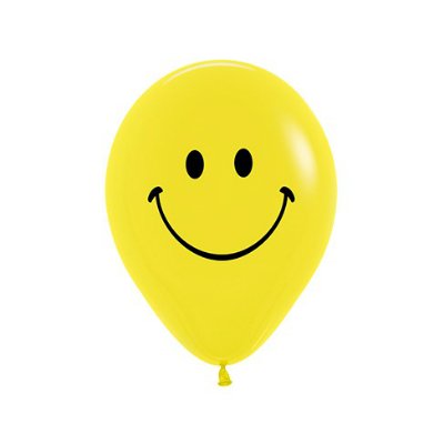 Sempertex 30cm Smiley Face Fashion Yellow Latex Balloons PK50, 50PK