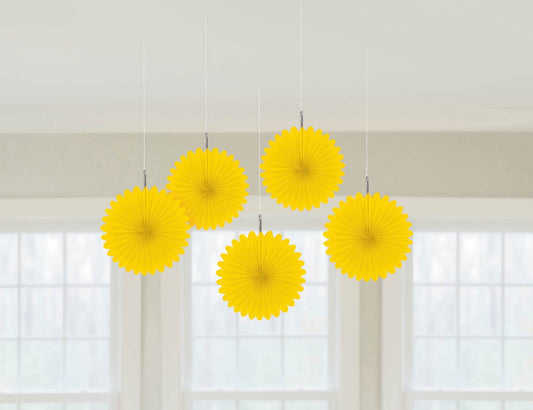 Mini Fan Decorations - Sun Yellow