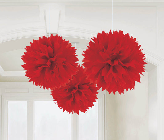 Fluffy Tissue Decorations - Apple Red
