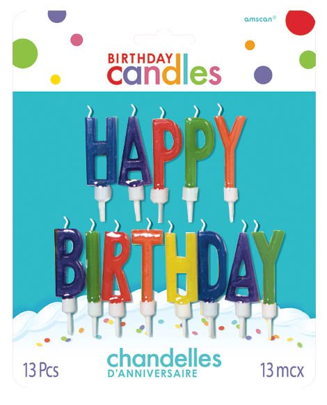 Happy Birthday Letter Candles Multi-Coloured