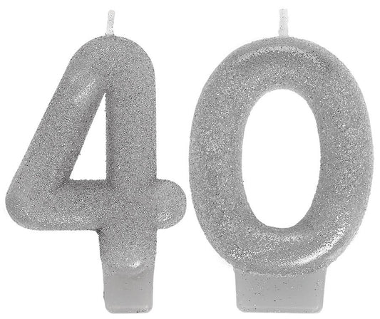 Sparkling Celebration Numeral Candles 40th