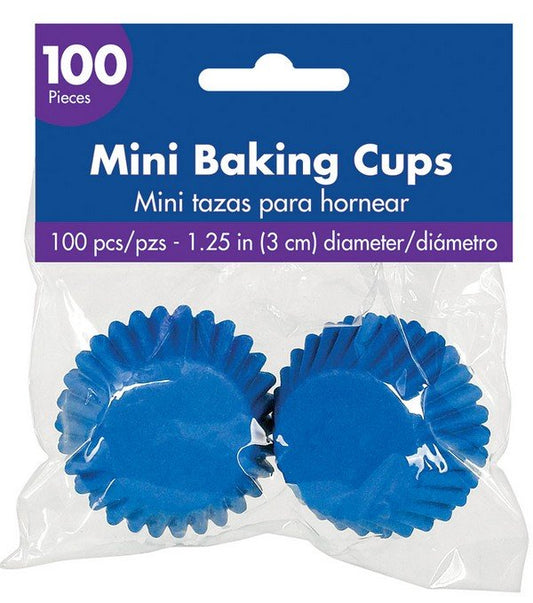 Mini Cupcake Cases Bright Royal Blue