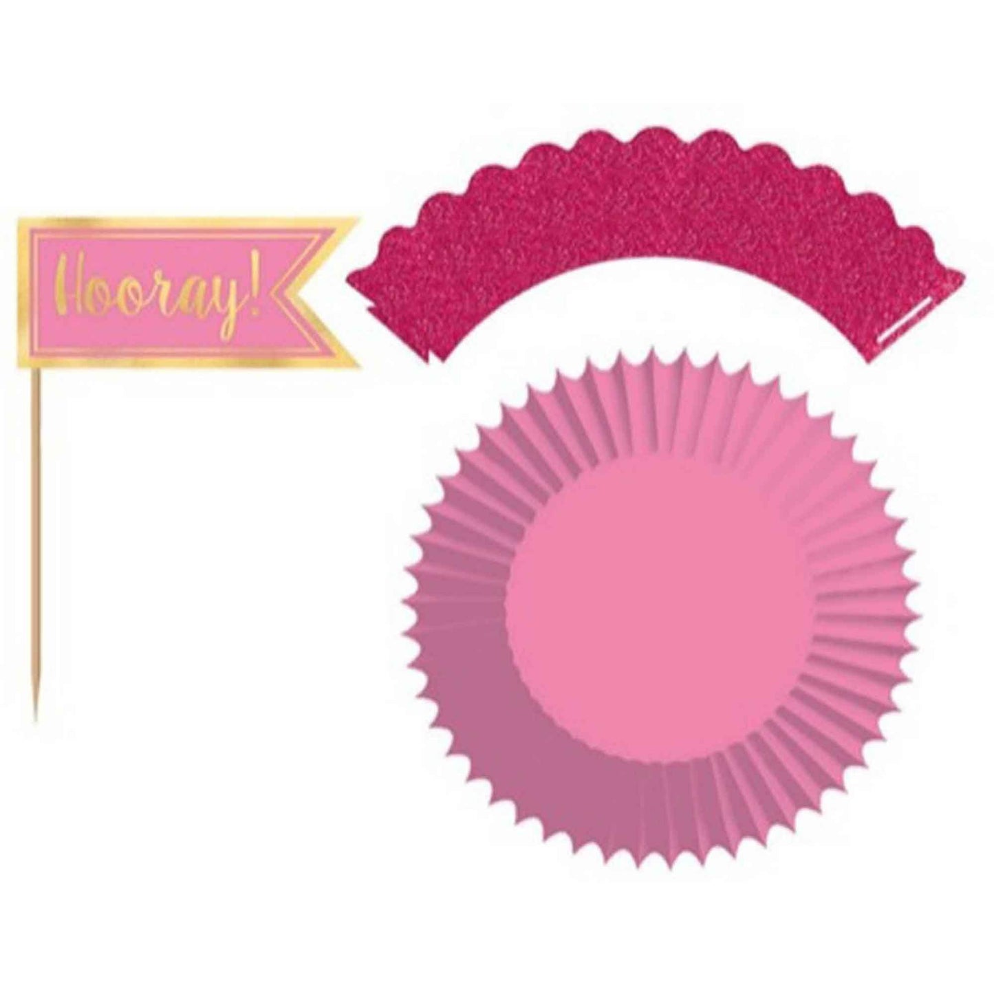 Cupcake Kit Pink Glittered & Hot Stamped