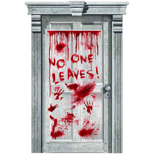 Asylum NO ONE LEAVES! Dripping Blood Door Decoration Plastic