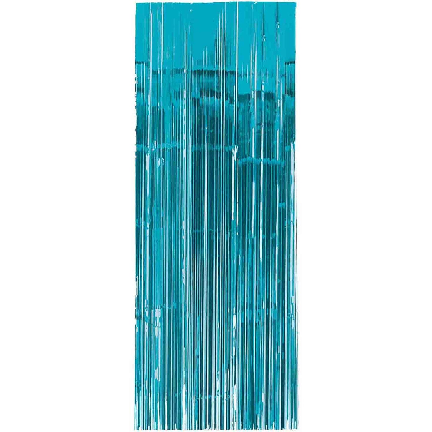 Door Curtain Metallic - Caribbean Blue