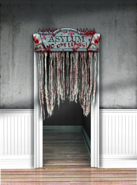 Chop Shop Bloody Doorway Curtain - ASYLUM NO ONE LEAVES!