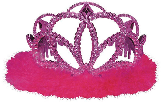 Hot Pink Tiara with Marabou Feathers