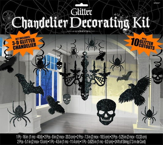 Chandelier Decorating Kit Glittered Cardboard
