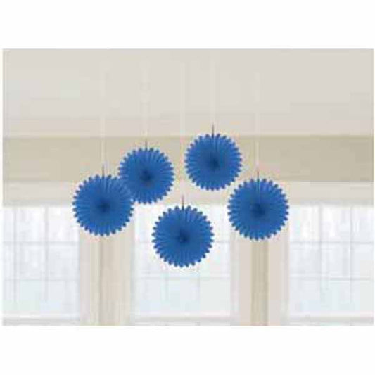 Mini Fan Decorations - Bright Royal Blue