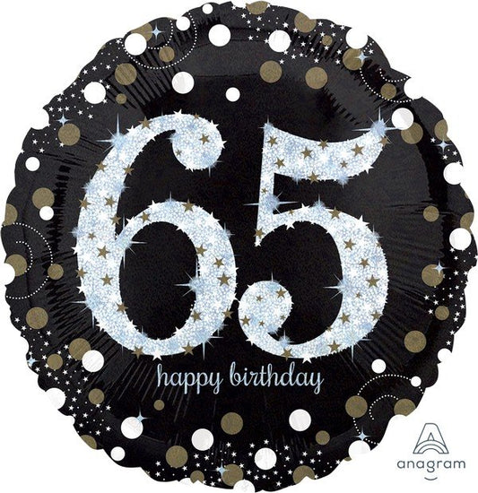 45cm Standard Holographic Sparkling Birthday 65