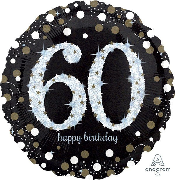 Jumbo Shape Holographic Sparkling Birthday 60
