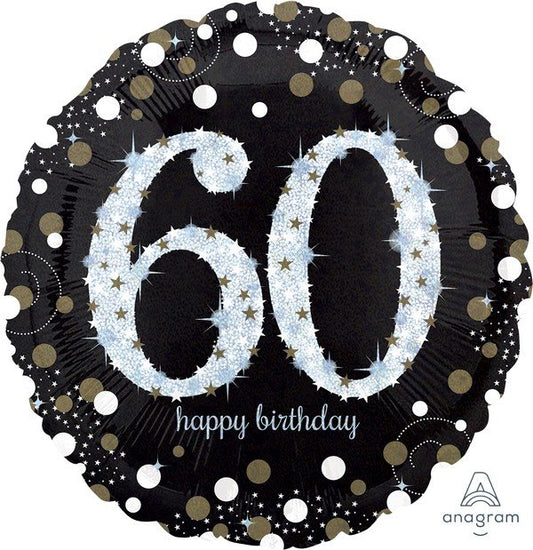 Jumbo Shape Holographic Sparkling Birthday 60