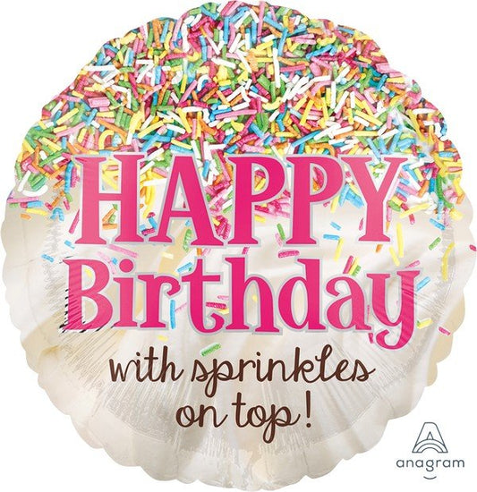 45cm Standard HX Happy Birthday with Sprinkles On Top