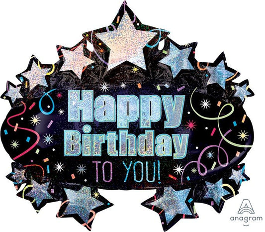 SuperShape Holographic Happy Birthday To You Brilliant Marquee